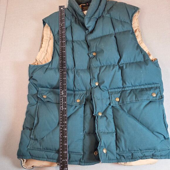 Vintage Eddie Bauer Goose Down Vest XL Made in USA Green Expedition 70s 80s - Picture 13 of 16